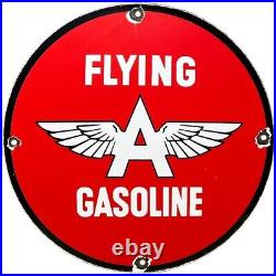 Vintage Flying A Gasoline Porcelain Sign Motor Oil Gas Station Pump Plate Servie