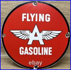 Vintage Flying A Gasoline Porcelain Sign Motor Oil Gas Station Pump Plate Servie