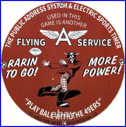 Vintage Flying A Gasoline Porcelain Sign Oil Gas Station San Francisco 49ers Vintage Flying A Gasoline Porcelain Sign Oil Gas Station San Francisco 49ers