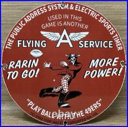 Vintage Flying A Gasoline Porcelain Sign Oil Gas Station San Francisco 49ers Vintage Flying A Gasoline Porcelain Sign Oil Gas Station San Francisco 49ers