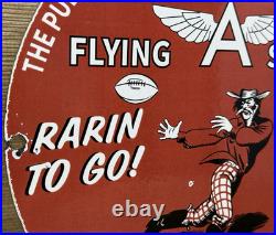 Vintage Flying A Gasoline Porcelain Sign Oil Gas Station San Francisco 49ers Vintage Flying A Gasoline Porcelain Sign Oil Gas Station San Francisco 49ers