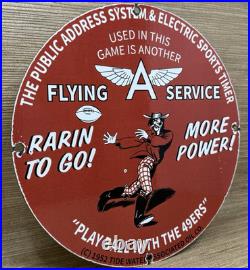 Vintage Flying A Gasoline Porcelain Sign Oil Gas Station San Francisco 49ers Vintage Flying A Gasoline Porcelain Sign Oil Gas Station San Francisco 49ers