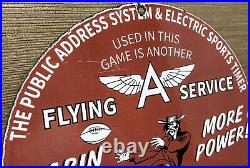 Vintage Flying A Gasoline Porcelain Sign Oil Gas Station San Francisco 49ers