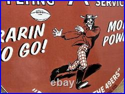 Vintage Flying A Gasoline Porcelain Sign Oil Gas Station San Francisco 49ers