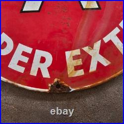 Vintage Flying A Super Extra Old Us Gasoline Oil Gas Pump Enamel Porcelain Sign