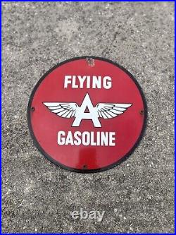 Vintage Flying A Tydol Ethyl Gasoline Porcelain Oil Gas Station Pump Plate Sign