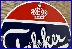 Vintage Fokker Airplane Porcelain Sign Gas Oil Royal Dutch Aircraft Airforce Vintage Fokker Airplane Porcelain Sign Gas Oil Royal Dutch Aircraft Airforce