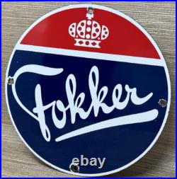 Vintage Fokker Airplane Porcelain Sign Gas Oil Royal Dutch Aircraft Airforce Vintage Fokker Airplane Porcelain Sign Gas Oil Royal Dutch Aircraft Airforce