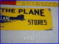 Vintage Follow The Airplane To Aer-o-plane Stores 20 Metal Gasoline & Oil Sign