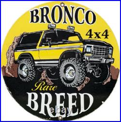Vintage Ford Bronco Porcelain Sign General Motors Dealership Gas Oil Chevrolet Vintage Ford Bronco Porcelain Sign General Motors Dealership Gas Oil Chevrolet
