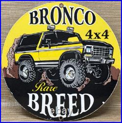 Vintage Ford Bronco Porcelain Sign General Motors Dealership Gas Oil Chevrolet Vintage Ford Bronco Porcelain Sign General Motors Dealership Gas Oil Chevrolet