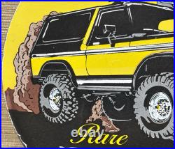 Vintage Ford Bronco Porcelain Sign General Motors Dealership Gas Oil Chevrolet Vintage Ford Bronco Porcelain Sign General Motors Dealership Gas Oil Chevrolet