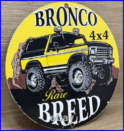 Vintage Ford Bronco Porcelain Sign General Motors Dealership Gas Oil Chevrolet Vintage Ford Bronco Porcelain Sign General Motors Dealership Gas Oil Chevrolet
