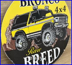 Vintage Ford Bronco Porcelain Sign General Motors Dealership Gas Oil Chevrolet Vintage Ford Bronco Porcelain Sign General Motors Dealership Gas Oil Chevrolet