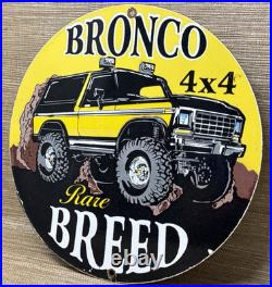 Vintage Ford Bronco Porcelain Sign General Motors Dealership Gas Oil Chevrolet Vintage Ford Bronco Porcelain Sign General Motors Dealership Gas Oil Chevrolet