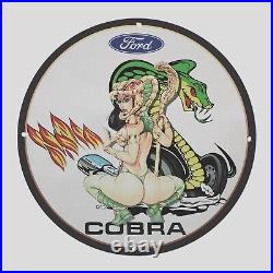 Vintage Ford Cobra 1903 Oil Porcelain Gas Pump Sign