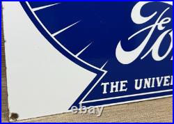Vintage Ford Motors Porcelain Sign Gas Station Pump Plate Dealership Chevrolet