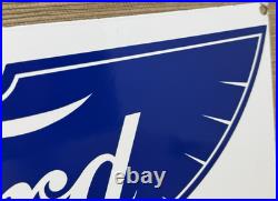 Vintage Ford Motors Porcelain Sign Gas Station Pump Plate Dealership Chevrolet