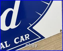 Vintage Ford Motors Porcelain Sign Gas Station Pump Plate Dealership Chevrolet