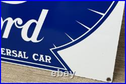 Vintage Ford Motors Porcelain Sign Gas Station Pump Plate Dealership Chevrolet