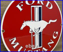 Vintage Ford Mustang Porcelain Sign Gas Automobile Service Motor Co Tucks Dealer Vintage Ford Mustang Porcelain Sign Gas Automobile Service Motor Co Tucks Dealer