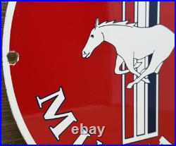 Vintage Ford Mustang Porcelain Sign Gas Automobile Service Motor Co Tucks Dealer Vintage Ford Mustang Porcelain Sign Gas Automobile Service Motor Co Tucks Dealer