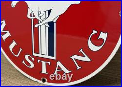 Vintage Ford Mustang Porcelain Sign Gas Automobile Service Motor Co Tucks Dealer Vintage Ford Mustang Porcelain Sign Gas Automobile Service Motor Co Tucks Dealer