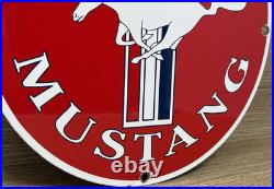 Vintage Ford Mustang Porcelain Sign Gas Automobile Service Motor Co Tucks Dealer Vintage Ford Mustang Porcelain Sign Gas Automobile Service Motor Co Tucks Dealer
