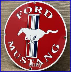 Vintage Ford Mustang Porcelain Sign Gas Automobile Service Motor Co Tucks Dealer Vintage Ford Mustang Porcelain Sign Gas Automobile Service Motor Co Tucks Dealer