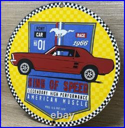 Vintage Ford Mustang Porcelain Sign Gas Automobile Service Motor Co Tucks Dealer
