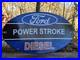 Vintage Ford Power Stroke Diesel Porcelain Sign 12×8