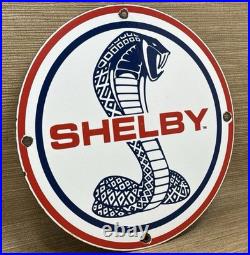 Vintage Ford Shelby Cobra Porcelain Dealership Sign Gas Station Pump Plate Oil Vintage Ford Shelby Cobra Porcelain Dealership Sign Gas Station Pump Plate Oil