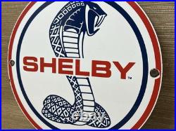 Vintage Ford Shelby Cobra Porcelain Dealership Sign Gas Station Pump Plate Oil