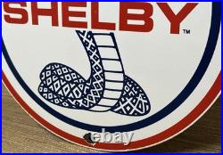 Vintage Ford Shelby Cobra Porcelain Dealership Sign Gas Station Pump Plate Oil