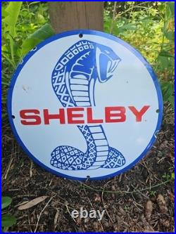Vintage Ford Shelby Cobra Porcelain Sign Gas Station Pump Plate Oil Vintage Ford Shelby Cobra Porcelain Sign Gas Station Pump Plate Oil