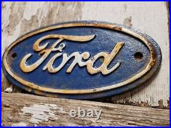 Vintage Ford Sign Cast Iron Automobile Dealer Truck Car Oval Emblem Plaque Gas