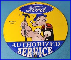 Vintage Ford Sign Porcelain Automobiles Sign Popeye Authorized Gas Pump Sign