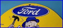 Vintage Ford Sign Porcelain Automobiles Sign Popeye Authorized Gas Pump Sign