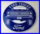 Vintage Ford Trucks Sign Gas Motor Oil Pump Automotive Service Porcelain Sign