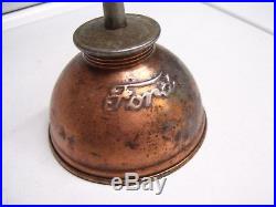 Vintage Ford script 1900s early antique tool kit Oil can auto promo oiler part