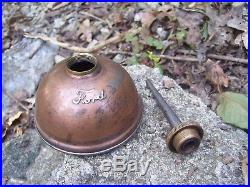 Vintage Ford script under hood antique Oil can oiler tool kit automobile part