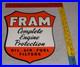 Vintage Fram Complete Engine Protection Oil Air Fuel Filter Metal Gasoline Sign