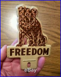 Vintage Freedom Gas & Oil License Plate Topper Guaranteed Original