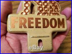 Vintage Freedom Gas & Oil License Plate Topper Guaranteed Original
