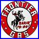 Vintage Frontier Gasoline Porcelain Sign Gas Station Motor Oil Bucking Bronco