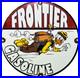 Vintage Frontier Gasoline Porcelain Sign Gas Station Motor Oil Bucking Bronco