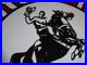 Vintage Frontier Gasoline Wainoco Oil Cowboy+ Horse 11 3/4 Porcelain Metal Sign