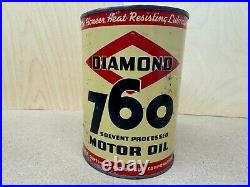 Vintage Full Nos Diamond 760 1-quart Motor Oil Can 30¢ Pricer Outstanding