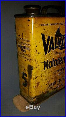 Vintage GERMAN 1939 Oil Can Prewar Valvoline Standard Mobiloil Veedol Esso