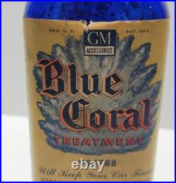 Vintage GM Pontiac Accessories Blue Coral Treatment Wax Can Empty 16 oz Rare